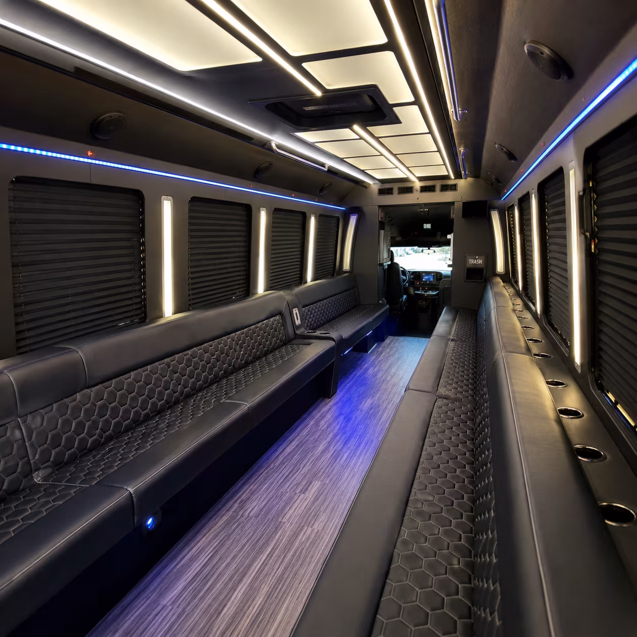 mount pleasant party bus rental interior
