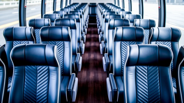 50 passenger charter bus inside fayetteville