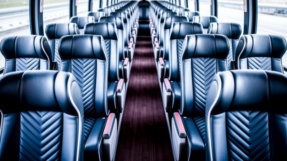 55 passenger charter bus inside fayetteville